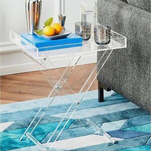 DesignStyles Acrylic Folding Tray Table- Clear